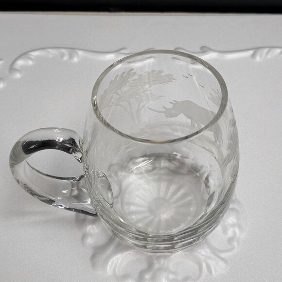 Rowland Ward Queen Lace Rhino Rhinoceros Wildlife Engraved Glass Mug Germany - Picture 8 of 14